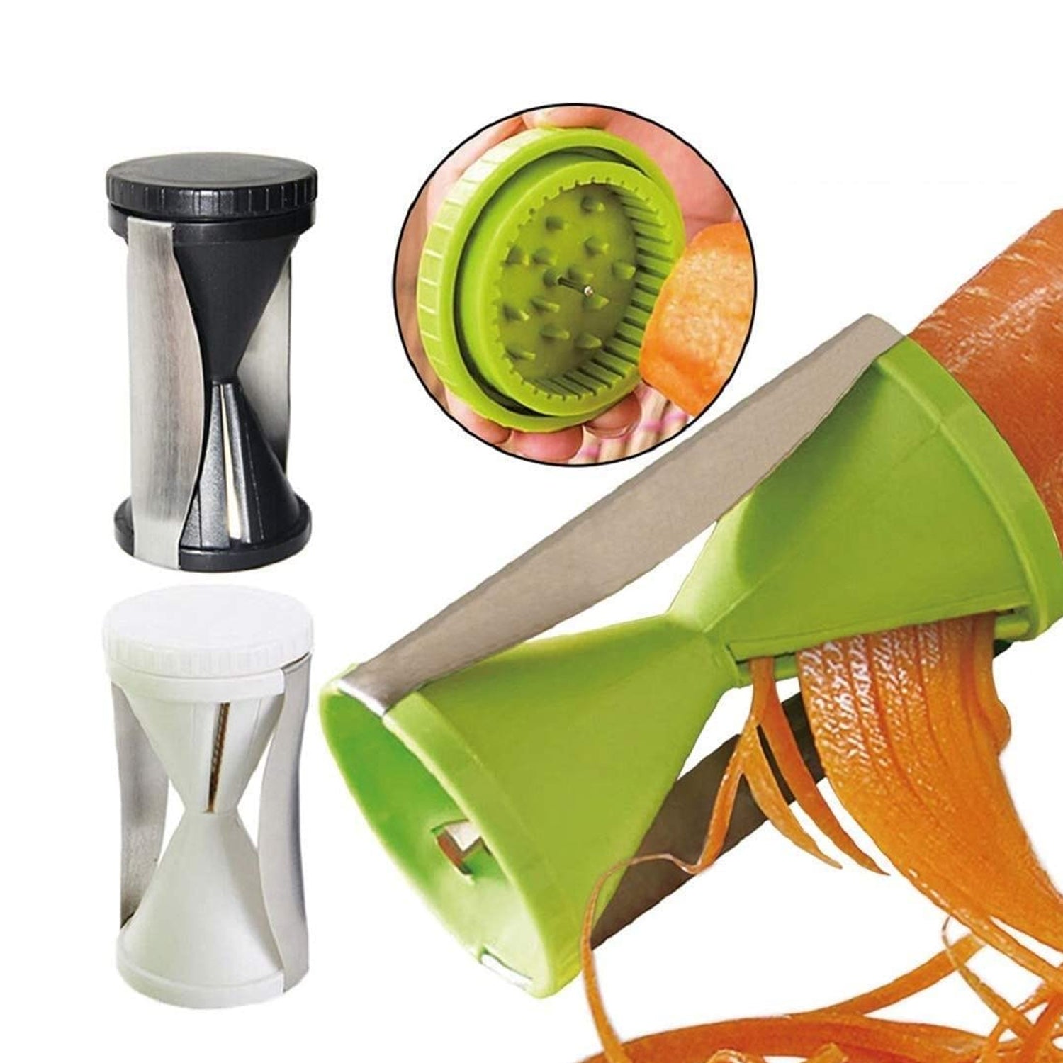 1852A Portable Spiralizer Vegetable Slicer Handheld Spiralizer Peeler Stainless Steel Spiral Slicer For Salad Vegetables Fruit Slicer 1852A Portable Spiralizer Vegetable Slicer Handheld Spiralizer Peeler Stainless Steel Spiral Slicer For Salad Vegetables Fruit Slicer